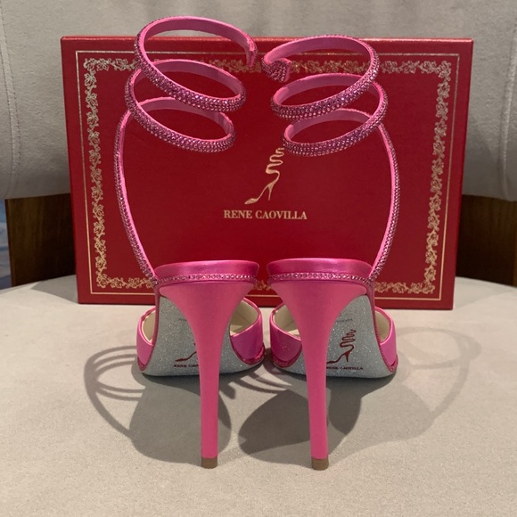 New Authentic Rene Caovilla Satin Crystal Strass Mule - Picture 5 of 9